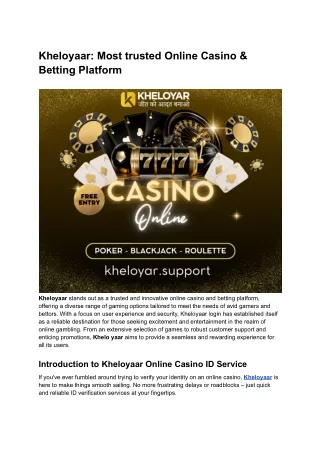 Kheloyaar_ Most trusted Online Casino & Betting Platform