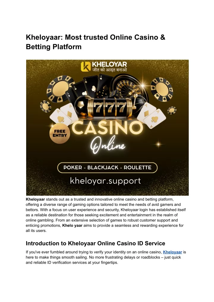kheloyaar most trusted online casino betting