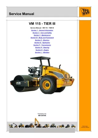 JCB VM115 TIER Ⅲ VIBROMAX Service Repair Manual