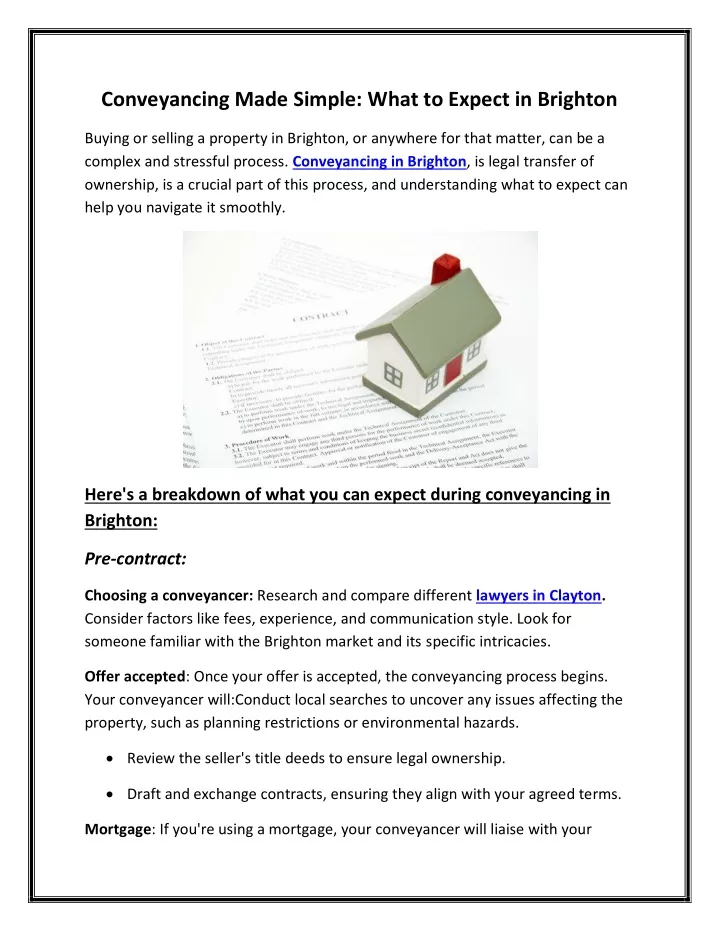 conveyancing made simple what to expect