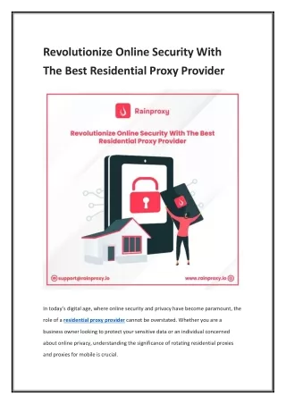 Revolutionize Online Security With The Best Residential Proxy Provider