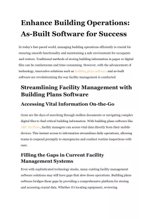 Enhance Building Operations_ As-Built Software for Success