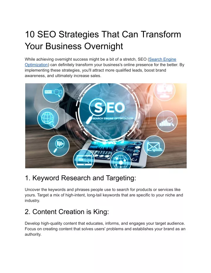 10 seo strategies that can transform your