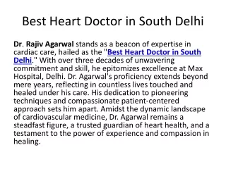 Best Heart Doctor in South Delhi