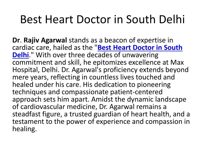 best heart doctor in south delhi