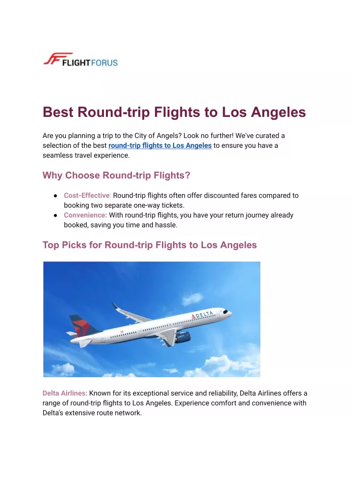 best round trip flights to los angeles
