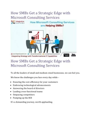 How SMBs Get a Strategic Edge with Microsoft Consultants