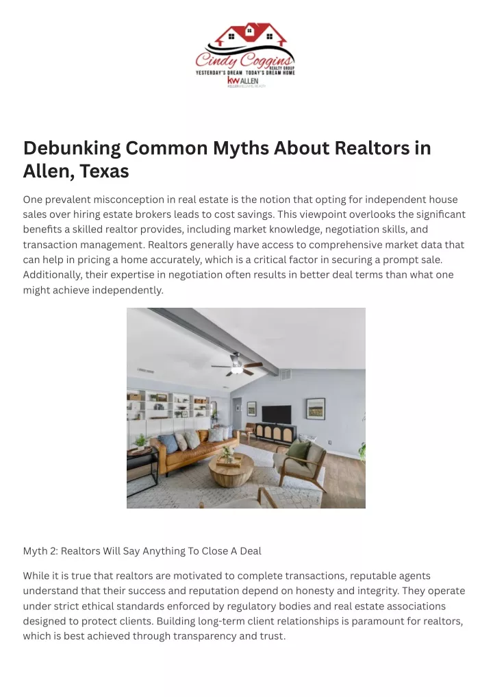 debunking common myths about realtors in allen