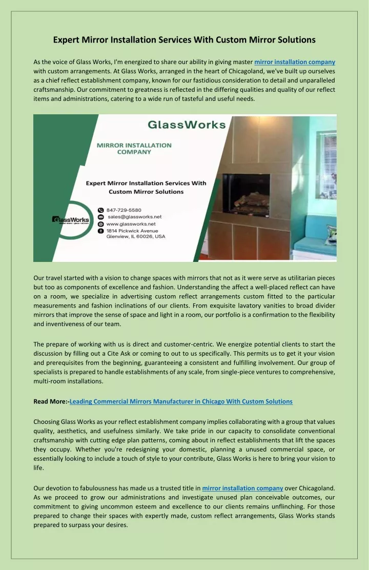 expert mirror installation services with custom