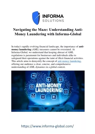 Defending Financial Integrity: Anti-Money Laundering Solutions