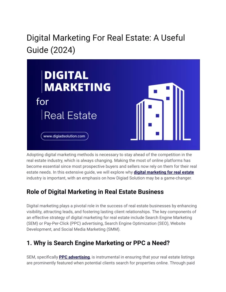 digital marketing for real estate a useful guide