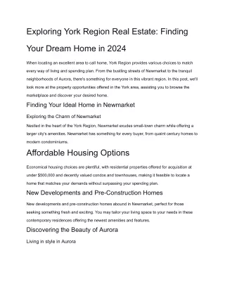 Exploring York Region Real Estate_ Finding Your Dream Home in 2024