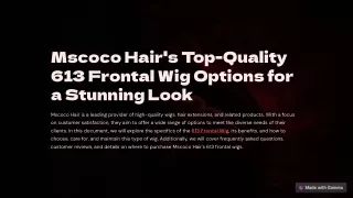 Mscoco Hair's Top-Quality 613 Frontal Wig Options for a Stunning Look