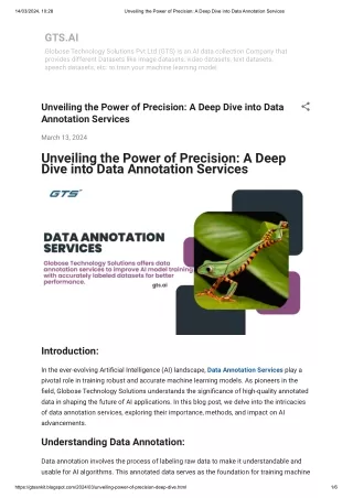 Unveiling the Power of Precision_ A Deep Dive into Data Annotation Services