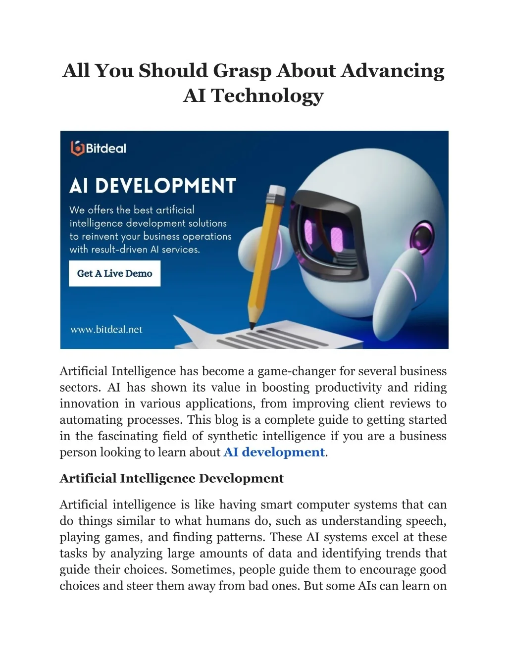 PPT - All You Should Grasp About Advancing AI Technology PowerPoint ...