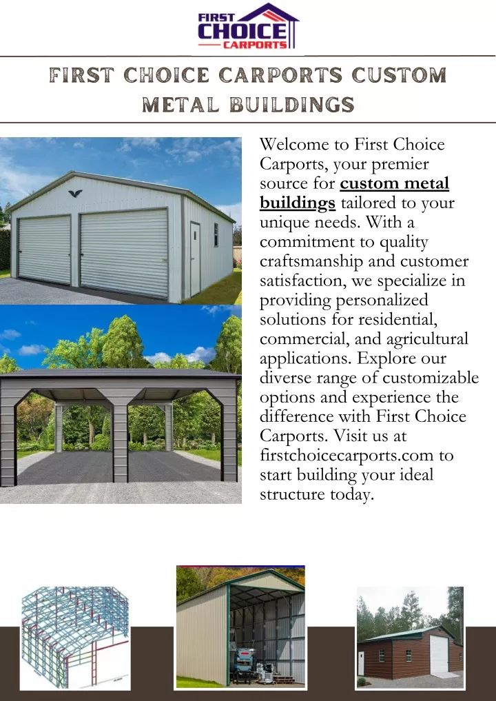 first choice carports custom metal buildings