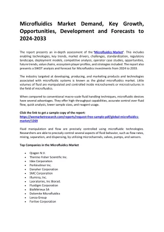 microfluidics market demand key growth