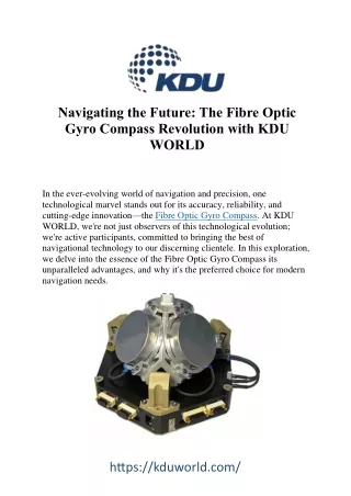 Navigating with Precision: Introducing the Fibre Optic Gyro Compass