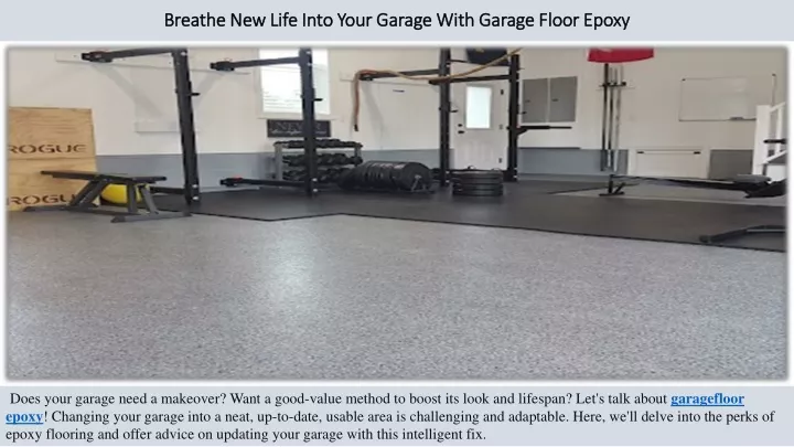 breathe new life into your garage with garage floor epoxy