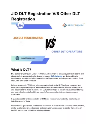 jio dlt registration v s other dlt registration