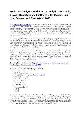 predictive analytics market 2024 analysis