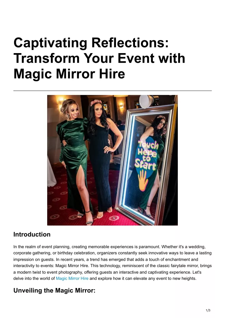 captivating reflections transform your event with