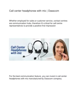 Call center headphones with mic | Dasscom