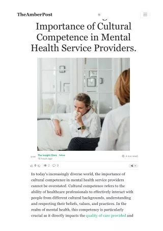 Understanding the Importance of Cultural Competence in Mental Health Service Pro