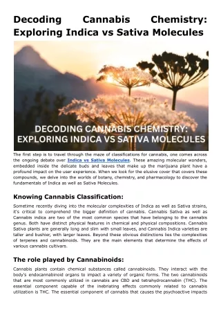 Decoding Cannabis Chemistry: Exploring Indica vs Sativa Molecules