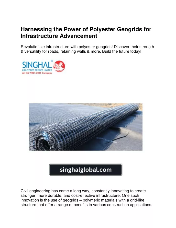 harnessing the power of polyester geogrids