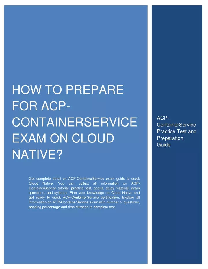 how to prepare for acp containerservice exam