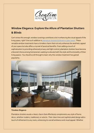 Enhance Your Lake Lanier Home with Plantation Shutters and Blinds