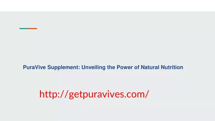 puravive supplement unveiling the power of natural nutrition