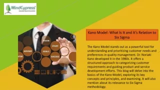 Kano Model What Is It and It’s Relation to Six Sigma