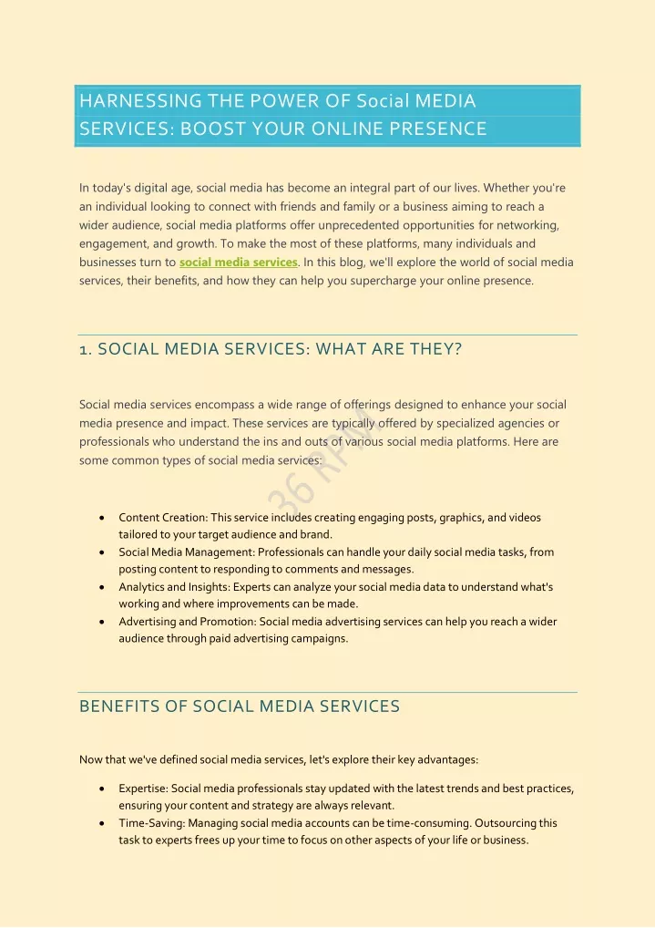 harnessing the power of social media services