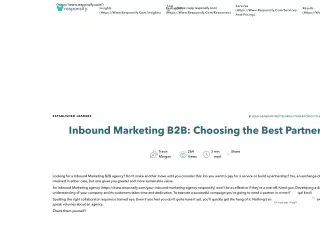 Inbound Marketing B2B: Choosing the Best Partner - Responsify