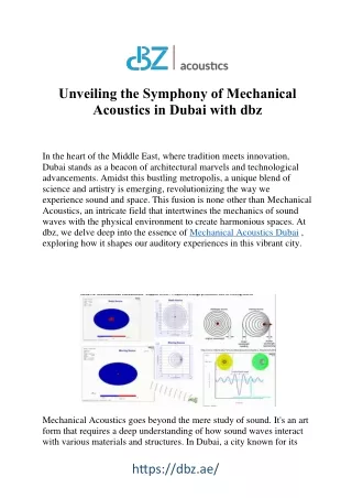 Harmonizing Efficiency: Mechanical Acoustics in Dubai