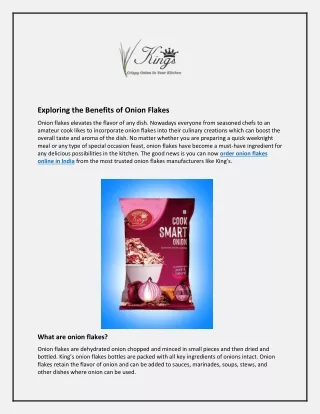 exploring the benefits of onion flakes