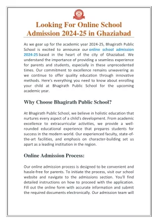  Looking For Online school admission 2024-25 in Ghaziabad