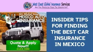 Insider Tips for Finding the Best Car Insurance in Mexico
