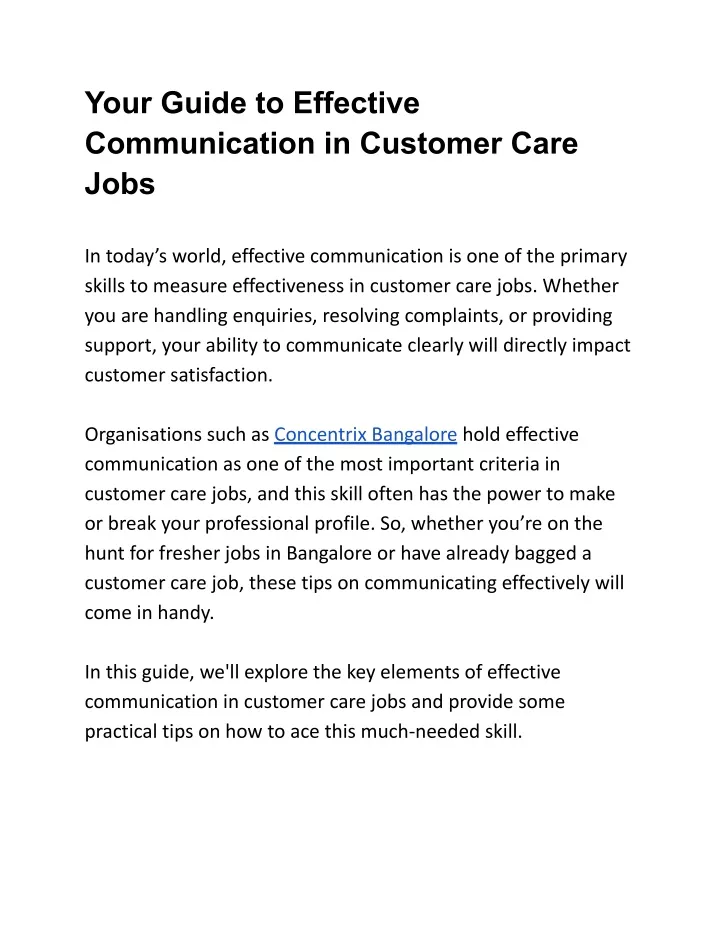 your guide to effective communication in customer