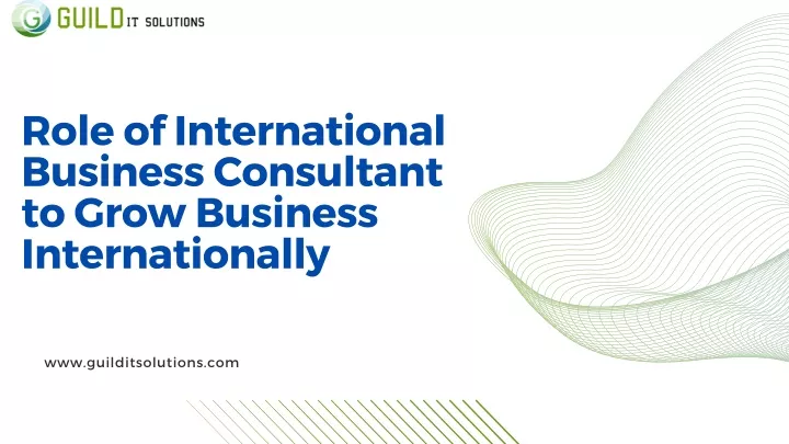role of international business consultant to grow