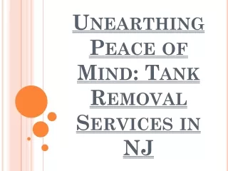 Unearthing Peace of Mind- Tank Removal Services in NJ