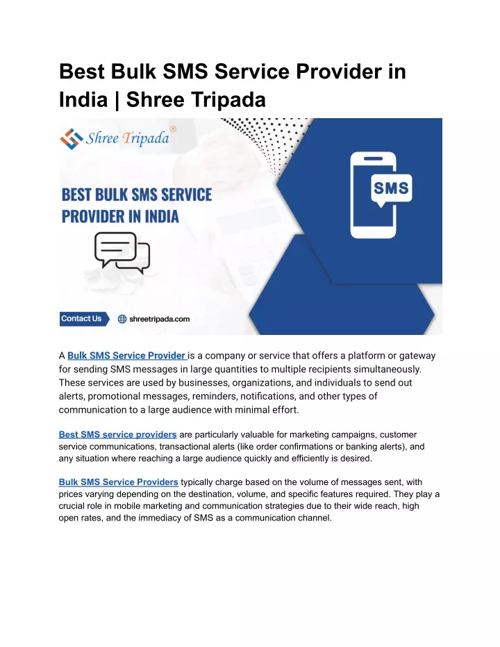 best bulk sms service provider in india shree