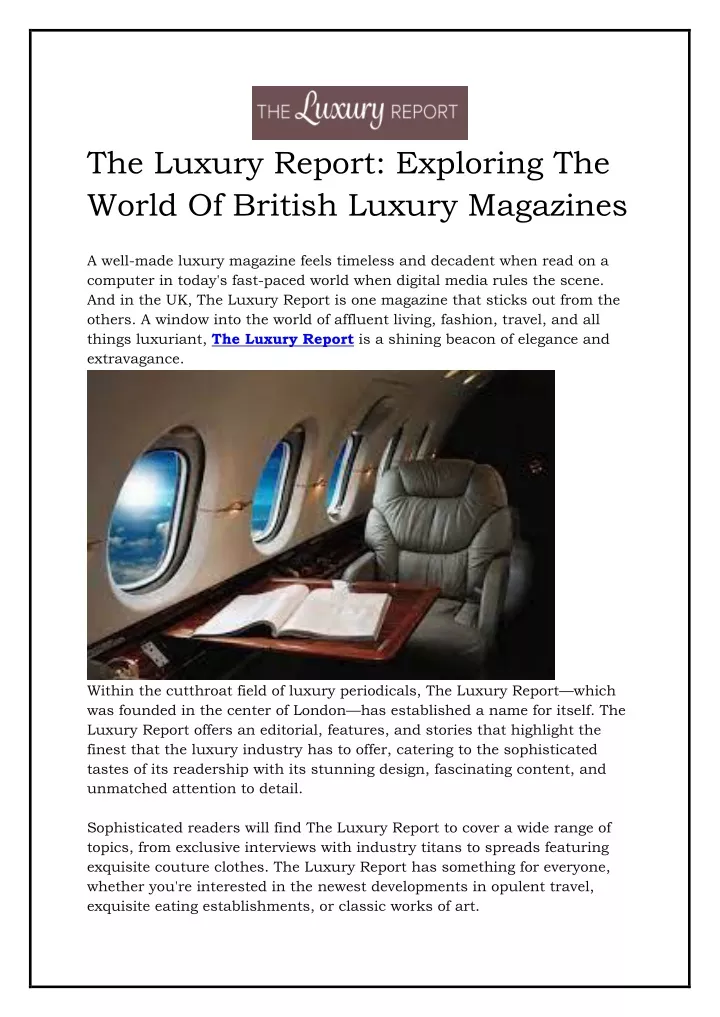 the luxury report exploring the world of british