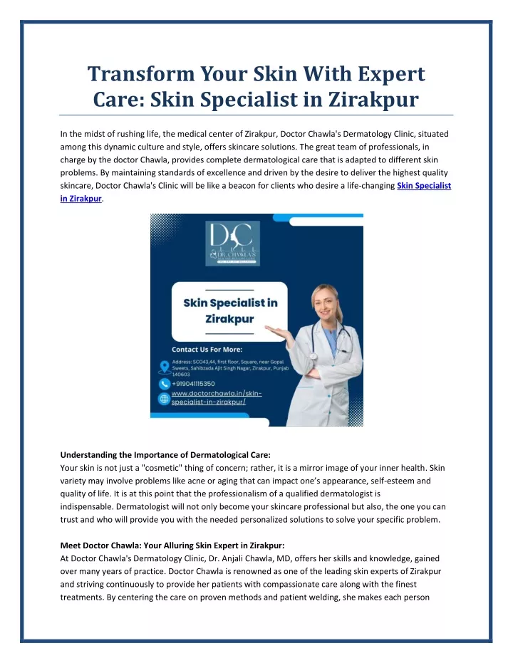transform your skin with expert care skin