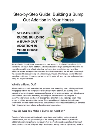 Step-by-Step Guide_ Building a Bump Out Addition in Your House