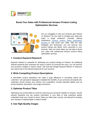 boost your sales with professional amazon product