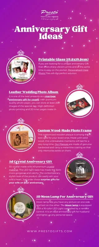 Anniversary Gift Ideas Infographic
