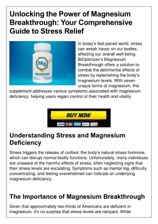 Magnesium supplement | BiOptimizers Magnesium Breakthrough | All Product Reviews